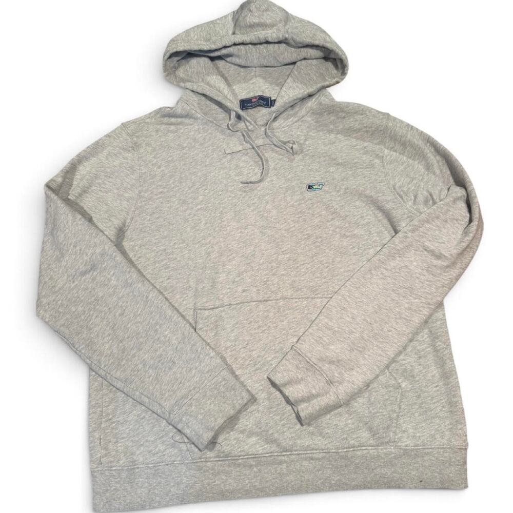 Vineyard Vines Gray Pullover Hoodie Whale Logo Men’s Large